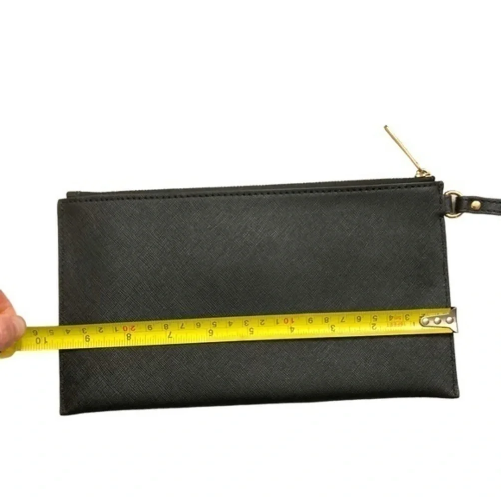 Michael kors black gold wristlet clutch bag